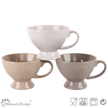 16oz Footed Soup Mug with Embossed Heart Design Wholesale